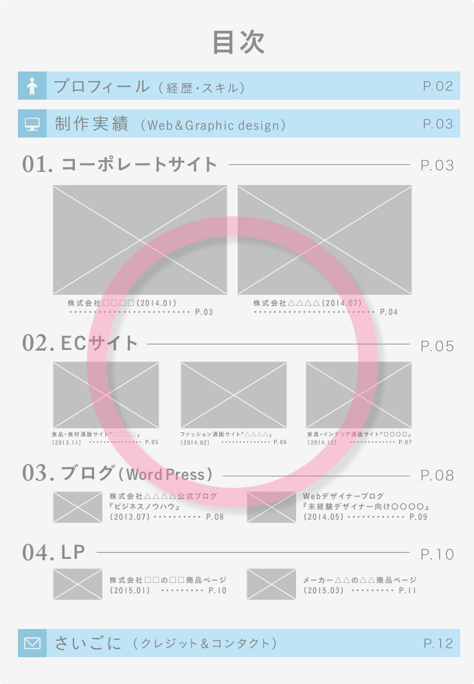 ポートフォリオの目次が持つ役割とその書き方 マイナビクリエイター